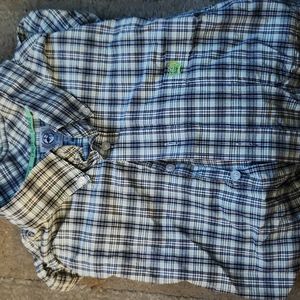 Men's XL Teal and Black Button Down Long Sleeve Shirt